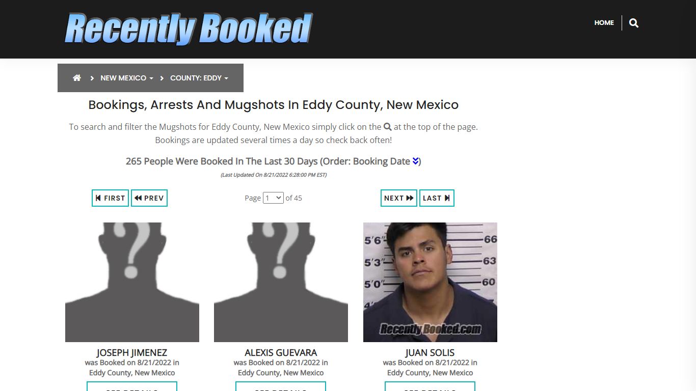 Bookings, Arrests and Mugshots in Eddy County, New Mexico - Recently Booked