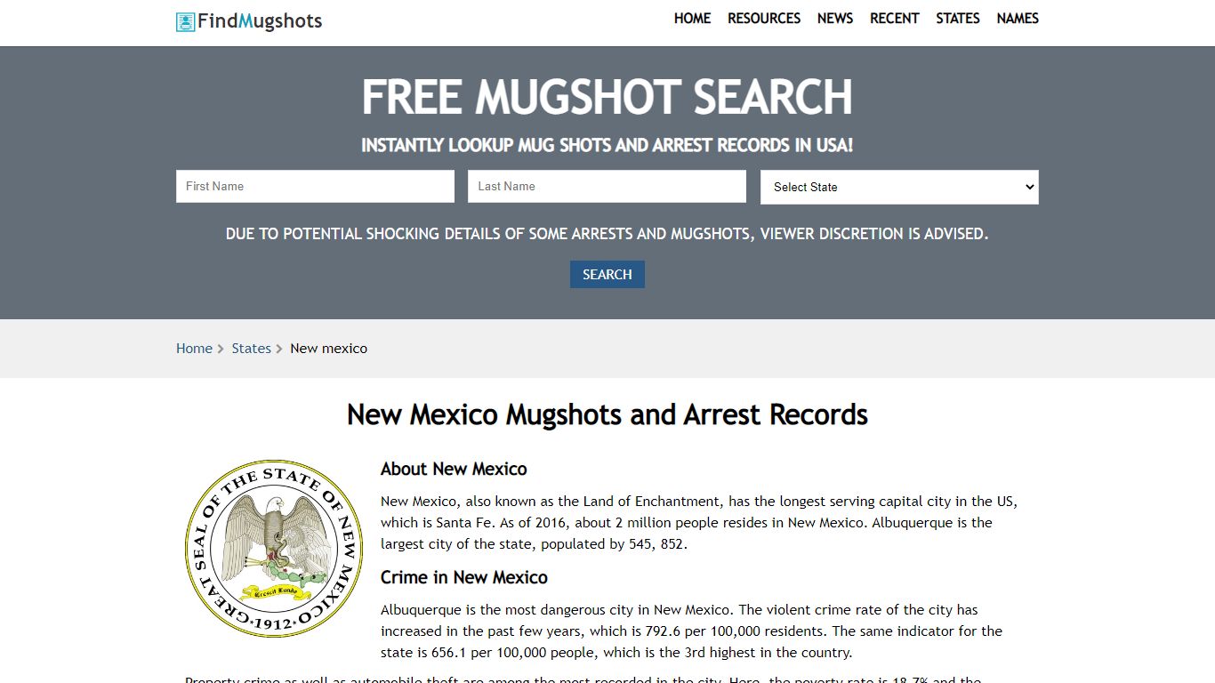 Find New Mexico Mugshots - Find Mugshots