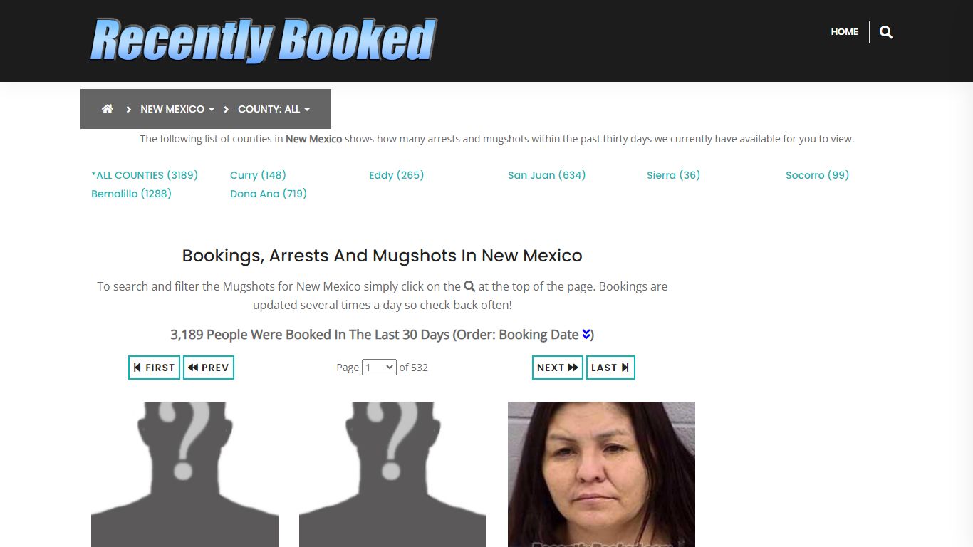 Recent bookings, Arrests, Mugshots in New Mexico - Recently Booked